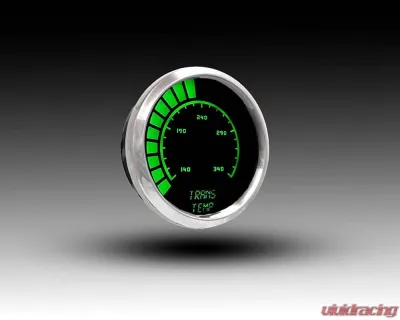 Intellitronix 2 1/16 Inch Chrome Bezel Analog Bargraph Transmission Temp Gauge w/Sender 160-340 Degrees F - BS9107G