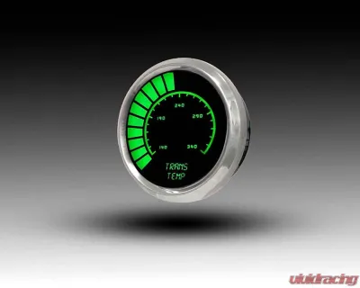 Intellitronix 2 1/16 Inch Chrome Bezel Analog Bargraph Transmission Temp Gauge w/Sender 160-340 Degrees F - BS9107G