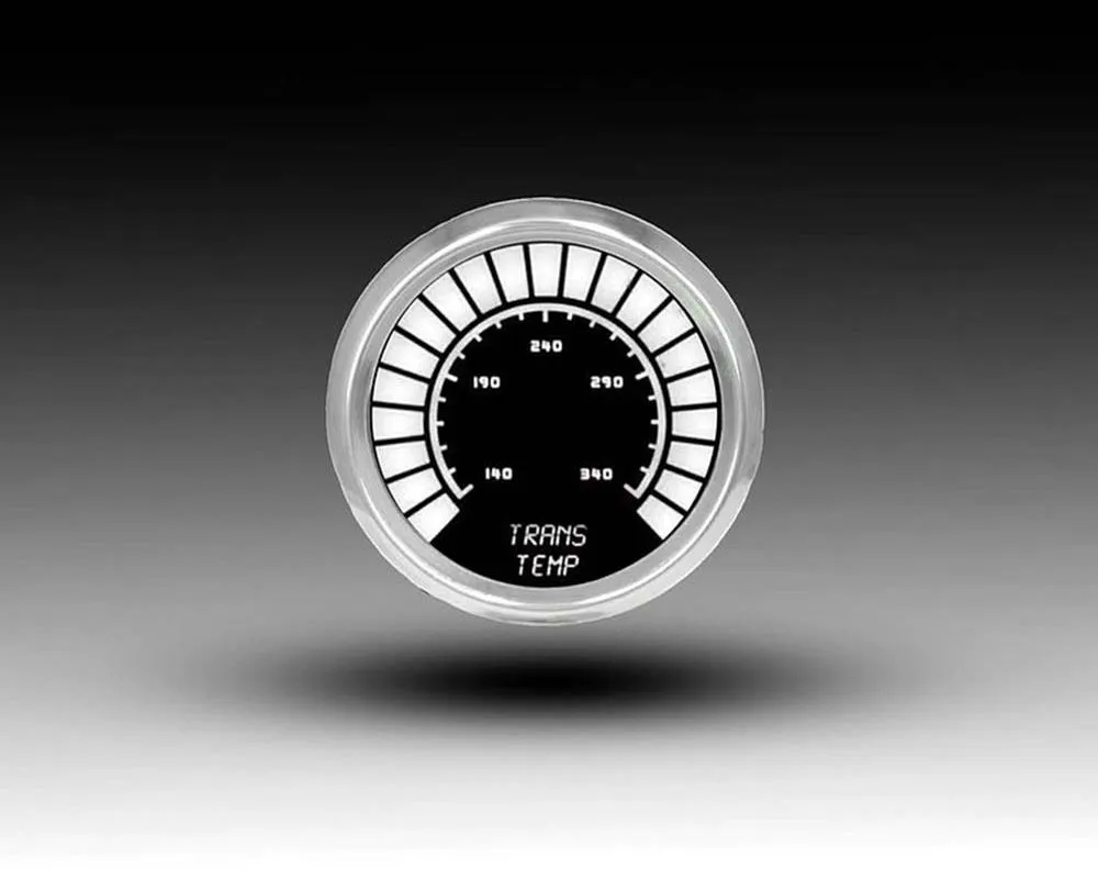 Intellitronix 2 1/16 Inch Chrome Bezel Analog Bargraph Transmission Temp Gauge w/Sender 160-340 Degrees F - BS9107W