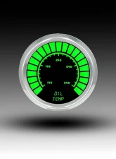 Intellitronix 2 1/16" Oil Temperature Analog Bargraph Gauge Chrome Bezel w/Sender 160-340 Degrees F                                     - BS9108G - Image 3