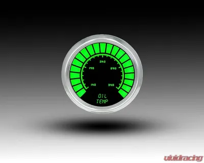 Intellitronix 2 1/16" Oil Temperature Analog Bargraph Gauge Chrome Bezel w/Sender 160-340 Degrees F - BS9108G