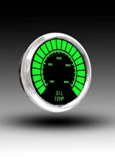Intellitronix 2 1/16" Oil Temperature Analog Bargraph Gauge Chrome Bezel w/Sender 160-340 Degrees F                                     - BS9108G - Image 2