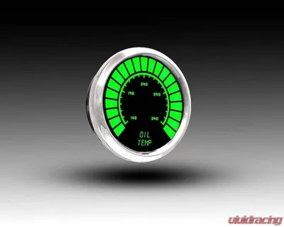 Intellitronix 2 1/16" Oil Temperature Analog Bargraph Gauge Chrome Bezel w/Sender 160-340 Degrees F - BS9108G