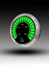 Intellitronix 2 1/16" Oil Temperature Analog Bargraph Gauge Chrome Bezel w/Sender 160-340 Degrees F                                     - BS9108G - Image 3