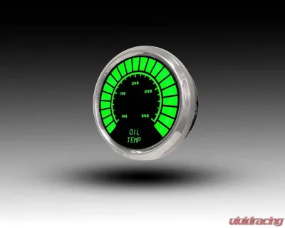 Intellitronix 2 1/16" Oil Temperature Analog Bargraph Gauge Chrome Bezel w/Sender 160-340 Degrees F - BS9108G
