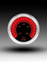 Intellitronix 2 1/16" Oil Temperature Analog Bargraph Gauge Chrome Bezel w/Sender 160-340 Degrees F                                     - BS9108R - Image 2