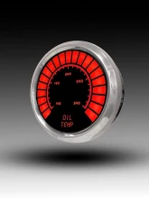 Intellitronix 2 1/16" Oil Temperature Analog Bargraph Gauge Chrome Bezel w/Sender 160-340 Degrees F                                     - BS9108R - Image 2