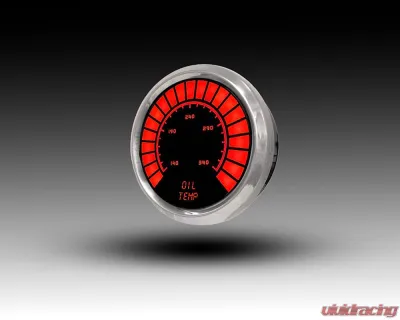 Intellitronix 2 1/16" Oil Temperature Analog Bargraph Gauge Chrome Bezel w/Sender 160-340 Degrees F - BS9108R