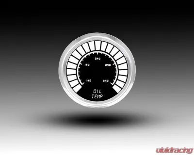 Intellitronix 2 1/16" Oil Temperature Analog Bargraph Gauge Chrome Bezel w/Sender 160-340 Degrees F - BS9108W