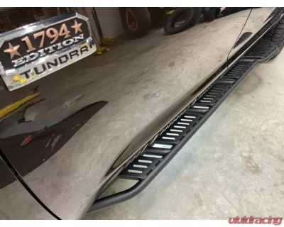 Westcott Designs 15 Deg. Raw Aluminum HREW MIG Weld Short Bed Sliders w/Top Plates CrewMax and Double Cab Toyota Tundra 2007-2021 - 25241HTR