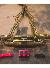 Valvetronic Designs 2 Single Wall Tips Anodized Gold Valved Sport Exhaust System Toyota Supra A90 2020-2024                                     - TOY.A90.VSES.AG - Image 2