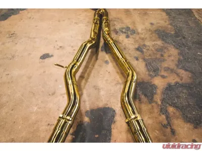 Valvetronic Designs 2 Single Wall Tips Anodized Gold Valved Sport Exhaust System Toyota Supra A90 2020-2024 - TOY.A90.VSES.AG