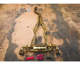 Valvetronic Designs 2 Single Wall Tips Anodized Gold Valved Sport Exhaust System for Toyota Supra A90 2020-2024
