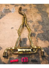 Valvetronic Designs 2 Single Wall Tips Anodized Gold Valved Sport Exhaust System Toyota Supra A90 2020-2024                                     - TOY.A90.VSES.AG - Image 7