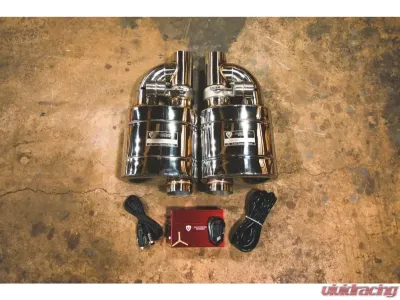 Valvetronic Designs 3.0In | 76Mm Exhaust Pipe 2 Muffler No Tips Universal Valved Muffler Kit - UVM.76MM.X2