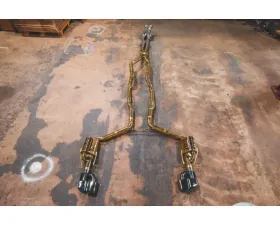 Valvetronic Designs Valved Race Exhaust System - Free Flow - Anodized Gold for 2012-2013 Mercedes E63 AMG