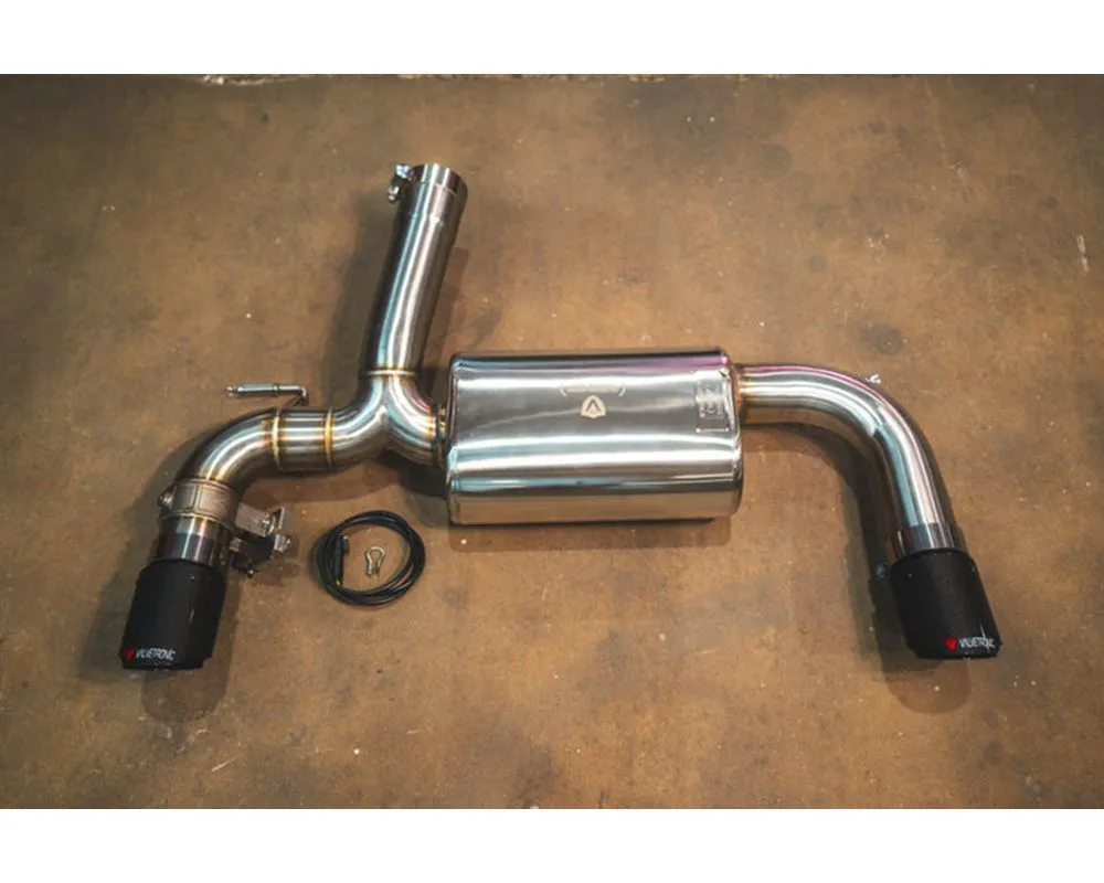 Valvetronic Designs Brushed Stainless Steel Valved Sport Exhaust System Axleback w/ Carbon Fiber 1x1 Tips BMW 6-Cylinder F30 | F22 | F36 | F32 - BMW.F.VSES.6CYL.BR.RC