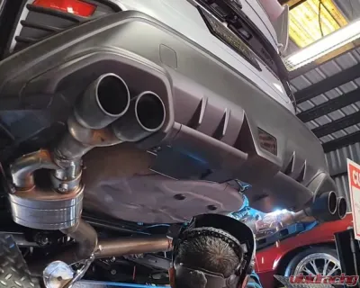 Valvetronic Designs 76mm Exhaust Pipe Universal Valved Single Inlet Dual Outlet Muffler Kit - UVM.76MM.DUALOUT.X1