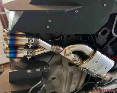 Valvetronic Designs 76mm Exhaust Pipe Universal Valved Single Inlet Dual Outlet Muffler Kit - UVM.76MM.DUALOUT.X1