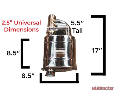 Valvetronic Designs 63mm Exhaust Pipe Universal Valved Single Inlet Dual Outlet Muffler Kit - UVM.63MM.DUALOUT.X1