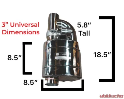 Valvetronic Designs 76mm Exhaust Pipe Universal Valved Single Inlet Dual Outlet Muffler Kit - UVM.76MM.DUALOUT.X1