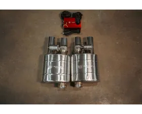 Valvetronic Designs 63mm Exhaust Pipe Universal Valved Single Inlet Dual Outlet Muffler Kit