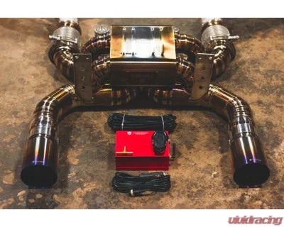 Valvetronic Designs Double X-Pipe F1 Race Non-Valved Sport Exhaust w/ Race Free Flow Front Pipes McLaren 720S 2018-2022 - MAC.720S.F1.FF.TI