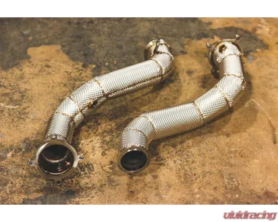 Valvetronic Designs Double X-Pipe F1 Race Non-Valved Sport Exhaust w/ Race Free Flow Front Pipes McLaren 720S 2018-2022 - MAC.720S.F1.FF.TI
