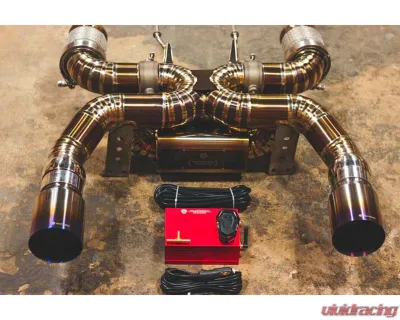 Valvetronic Designs Double X-Pipe F1 Race Non-Valved Sport Exhaust w/ Race Free Flow Front Pipes McLaren 720S 2018-2022 - MAC.720S.F1.FF.TI