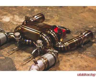 Valvetronic Designs Double X-Pipe F1 Race Non-Valved Sport Exhaust w/ Race Free Flow Front Pipes McLaren 720S 2018-2022 - MAC.720S.F1.FF.TI
