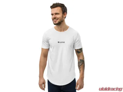 Valvetronic Designs Men's Curved Hem T-Shirt - White Logo, 100% Cotton, Regular Fit - 4452868_11342