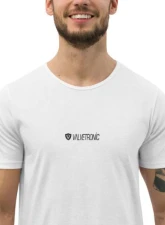 Valvetronic Designs Men's Curved Hem T-Shirt - White Logo, 100% Cotton, Regular Fit                                     - 4452868_11342 - Image 3