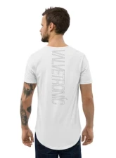 Valvetronic Designs Men's Curved Hem T-Shirt - White Logo, 100% Cotton, Regular Fit                                     - 4452868_11342 - Image 5