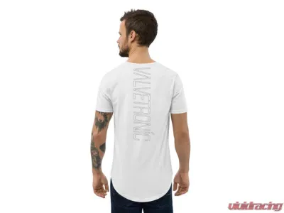 Valvetronic Designs Men's Curved Hem T-Shirt - White Logo, 100% Cotton, Regular Fit - 4452868_11342