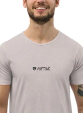 Valvetronic Designs Men's Curved Hem T-Shirt - White Logo, 100% Cotton, Regular Fit                                     - 4452868_12687 - Image 2