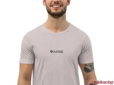 Valvetronic Designs Men's Curved Hem T-Shirt - White Logo, 100% Cotton, Regular Fit - 4452868_12687