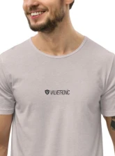 Valvetronic Designs Men's Curved Hem T-Shirt - White Logo, 100% Cotton, Regular Fit                                     - 4452868_12687 - Image 4