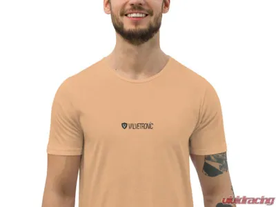 Valvetronic Designs Men's Curved Hem T-Shirt - White Logo, 100% Cotton, Regular Fit - 4452868_14278