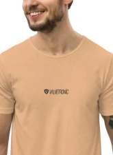 Valvetronic Designs Men's Curved Hem T-Shirt - White Logo, 100% Cotton, Regular Fit                                     - 4452868_14278 - Image 4