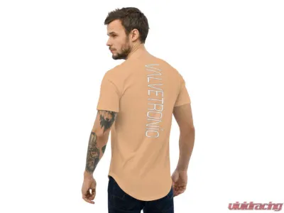 Valvetronic Designs Men's Curved Hem T-Shirt - White Logo, 100% Cotton, Regular Fit - 4452868_14278