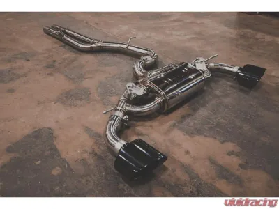 Valvetronic Designs Anodized Gold Finish 2 Black OEM Style Tips Valved Sport Exhaust System Audi TTRS MK3 2017-2020 - AUD.MK3.VSES.AG.RC