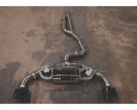 Valvetronic Designs Brushed 2 Black OEM Style Tips Finish Valved Sport Exhaust System Audi TTRS MK3 2017-2020