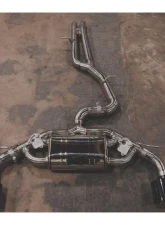 Valvetronic Designs Brushed 2 Black OEM Style Tips Finish Valved Sport Exhaust System Audi TTRS MK3 2017-2020                                     - AUD.MK3.VSES.BR.RC - Image 2
