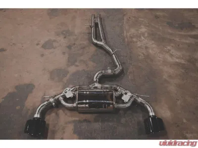 Valvetronic Designs Brushed 2 Black OEM Style Tips Finish Valved Sport Exhaust System Audi TTRS MK3 2017-2020 - AUD.MK3.VSES.BR.RC