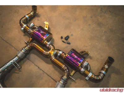 Valvetronic Designs 6AL-4V Titanium True F1 Non Valved Exhaust System w/ Race Free Flow Headers Audi R8 V10 5.2 2017-2024 - AUD.R8.V10.GEN2.F1.FFH.TI