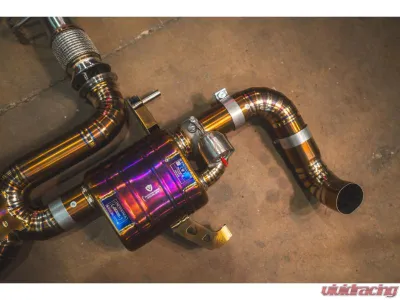 Valvetronic Designs 6AL-4V Titanium True F1 Non Valved Exhaust System w/ Race Free Flow Headers Audi R8 V10 5.2 2017-2024 - AUD.R8.V10.GEN2.F1.FFH.TI