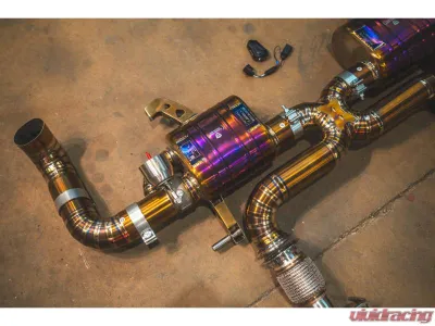 Valvetronic Designs 6AL-4V Titanium True F1 Non Valved Exhaust System w/ Race Free Flow Headers Audi R8 V10 5.2 2017-2024 - AUD.R8.V10.GEN2.F1.FFH.TI
