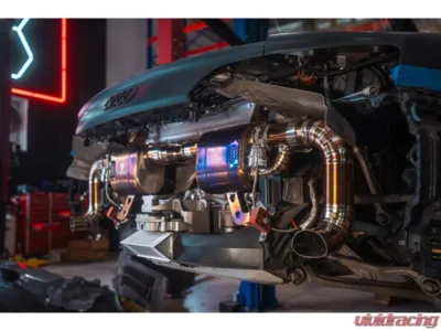 Valvetronic Designs 6AL-4V Titanium True F1 Non Valved Exhaust System w/ Race Free Flow Headers Audi R8 V10 5.2 2017-2024 - AUD.R8.V10.GEN2.F1.FFH.TI
