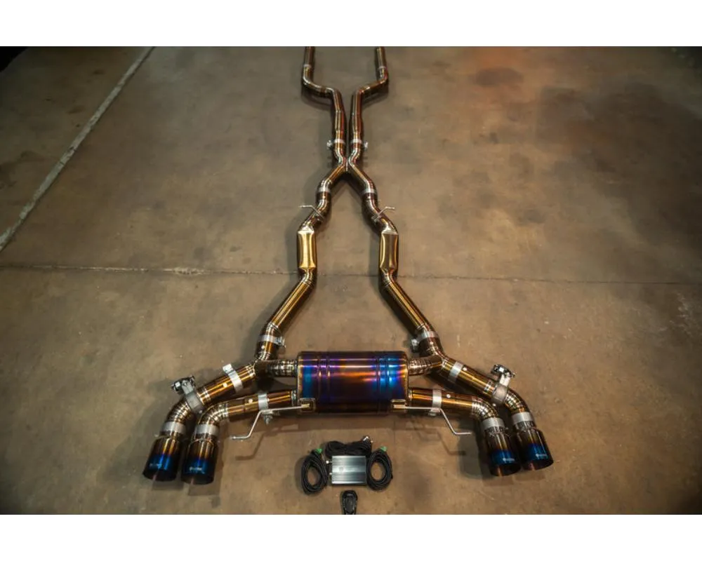 Valvetronic Designs Titanium Valved Sport Exhaust System w/ Carbon Fiber Tips BMW M8 F91 | F92 2019-2023 - BMW.F91.M8.VSES.Ti.RC