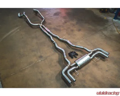 Valvetronic Designs Brushed Valved Sport Exhaust System w/ Free Flow Race Front Pipes BMW Alpina B8 | M850i 2018-2024 - BMW.G16.VSES.FF.BR